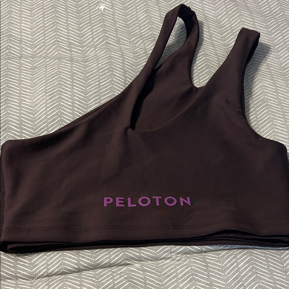 Peloton Women's Brown Sports Bra with Purple Logo